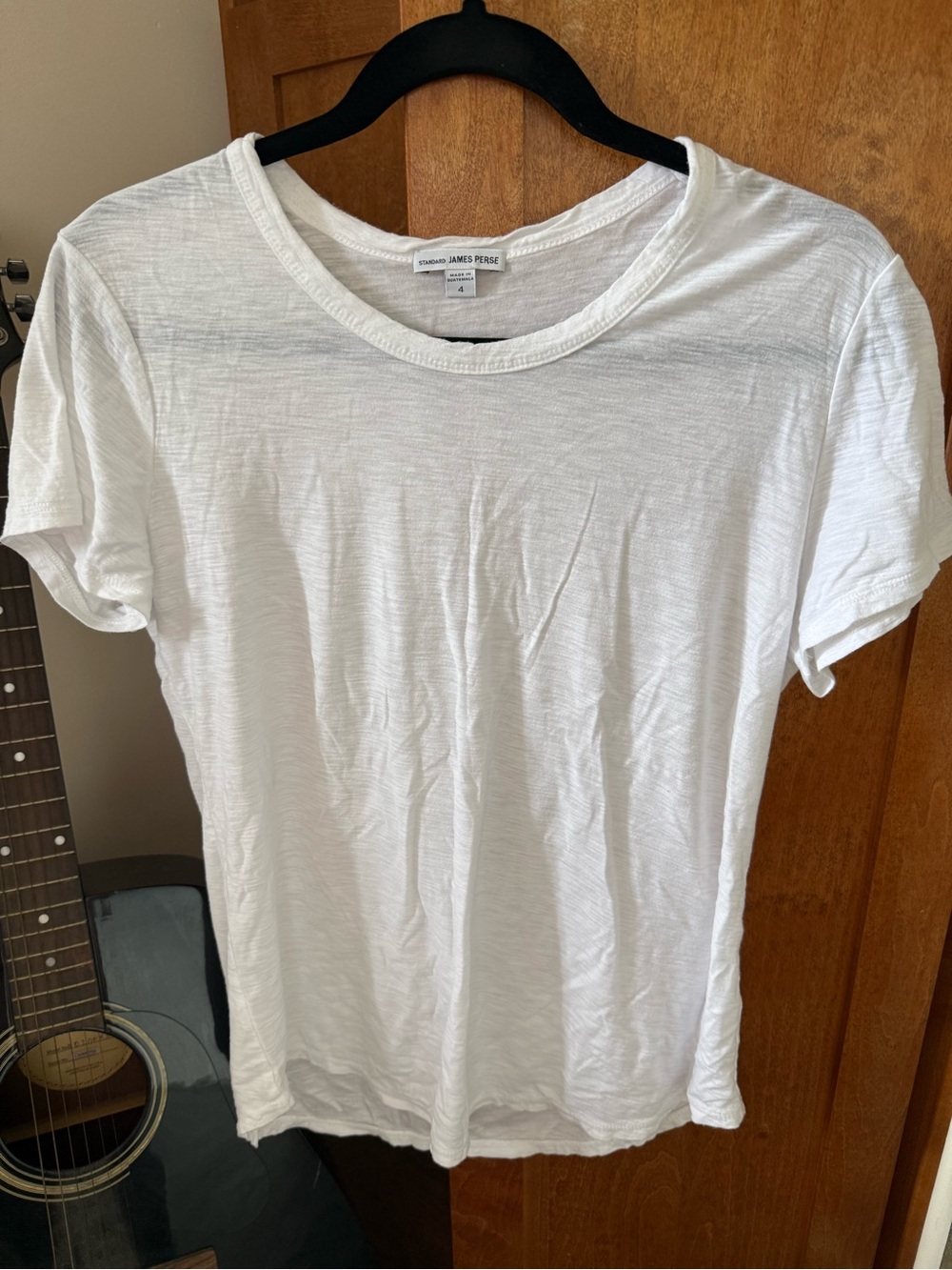James Perse White Cotton Crewneck Tee sz 4